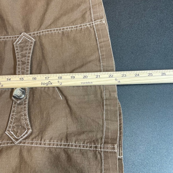 Coldwater Creek Brown Cropped 3/4 Sleeve Blazer Jacket Womens 16 White Stitching - Picture 7 of 9